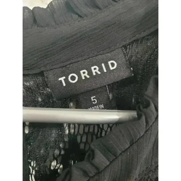 Torrid Women's Black Lace size 5‎ Long Sleeve Blouse #2 - Picture 3 of 4